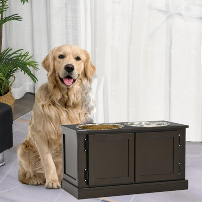 Bols pour chien surélevés pour grands chiens, bols surélevés avec rangement, deux bols en acier inoxydable