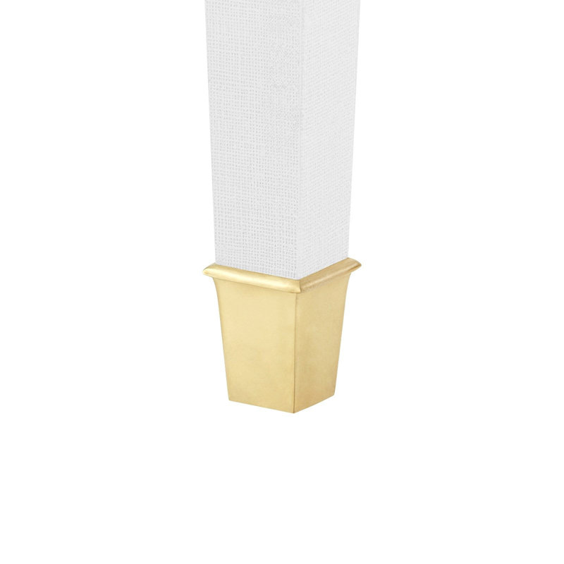 Claudette Writing Desk, White/Brass