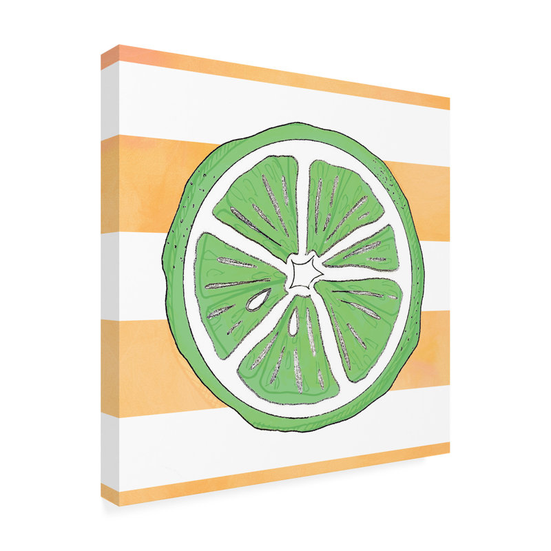 Summer Time Lemon Canvas Art in Green and Orange