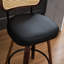 Tabourets de comptoir de 26 pouces avec dossier en canne ventilé, conception ergonomique, fonction pivotante à 360 °, pieds en bois pour îlot / cuisine / comptoir / bar noyer noir - de 2, style américain, chaises à oreilles 2