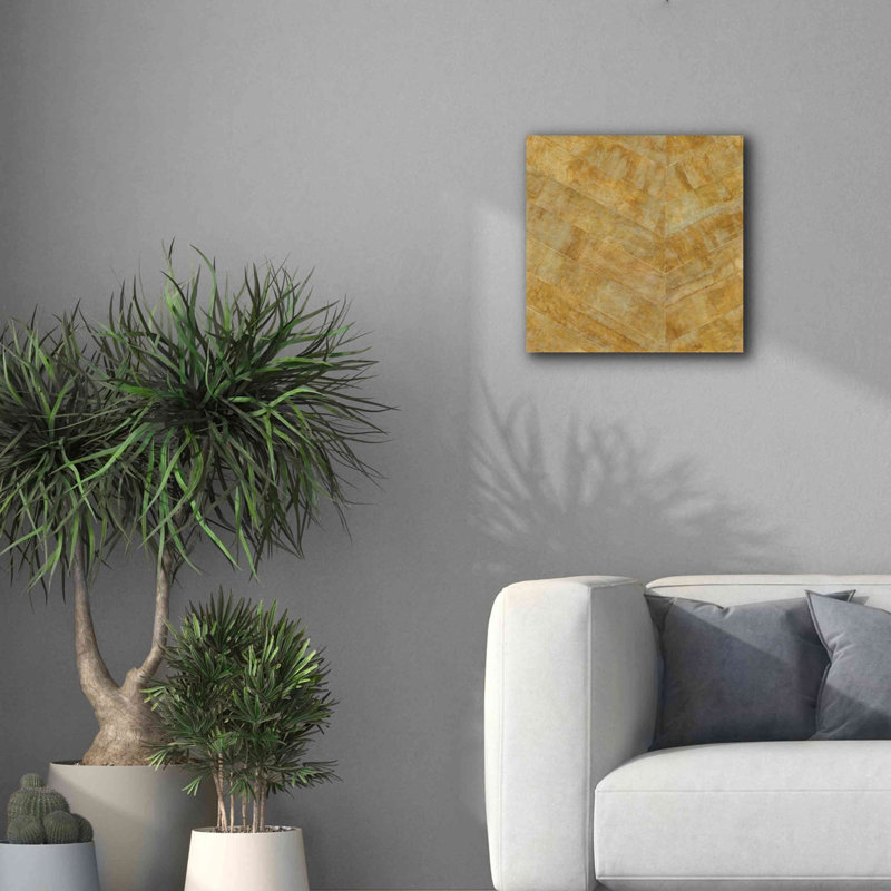 «Gilded Herringbone I» par Chris Paschke, H 18 po x l 18 po x P 0,75 po