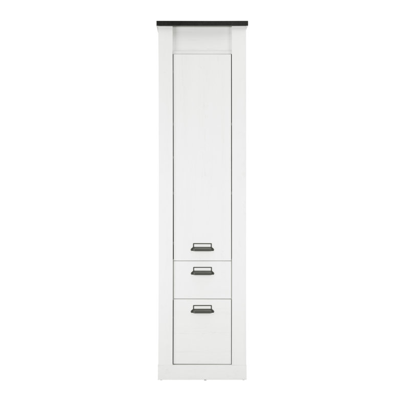 Jackeline 1 Door Wardrobe, White/Anthracite