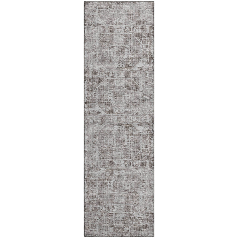 Premium Machine Washable Kelsa AMF41 Mocha Rug, Runner 2'3" x 7'6"