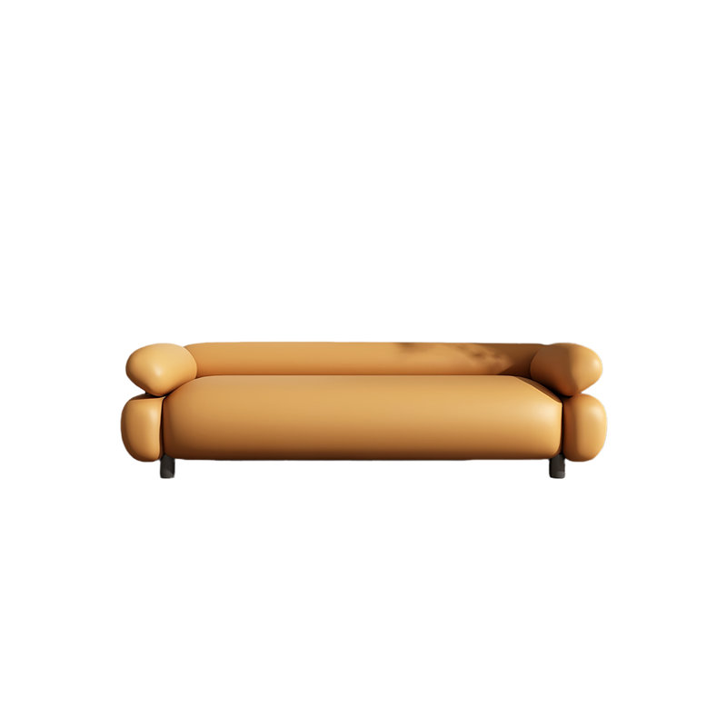 Banc rembourré polyvalent en cuir, Orange