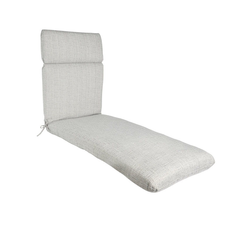 Coussin de chaise longue d'extérieur / d'intérieur pour meubles de patio, 22 po x 76 po x 3 po, gris lin