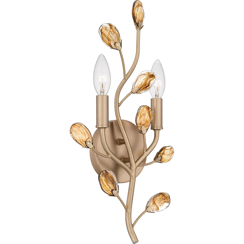 Heiress 2-Light Bronze Wall Sconce, Gold