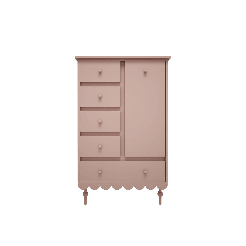 Asgun Kids 5 - Drawer Combo Dresser, Pink