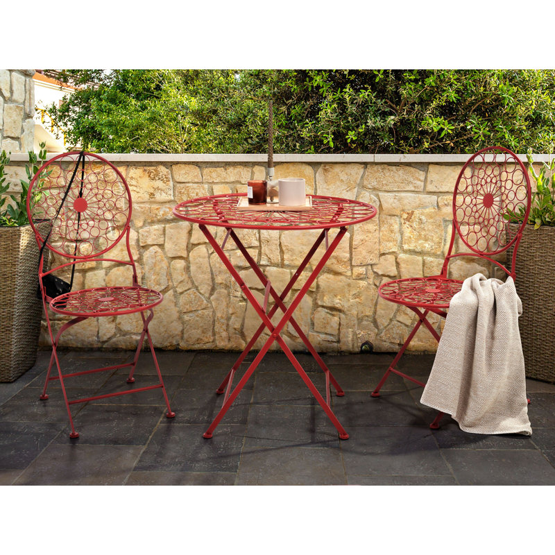 Octavius Round Metal Folding Outdoor Bistro Table , 70cm cm W 70cm cm D