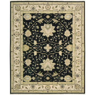 Tapis noir en laine noué à la main Burnham