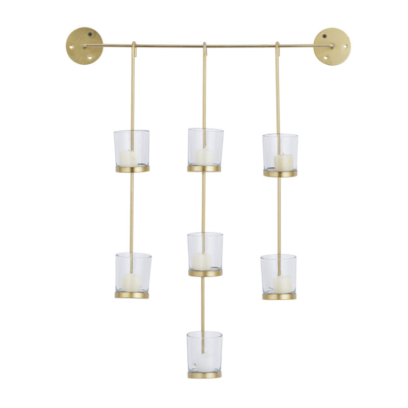 Iron Candle Wall Light, Gold