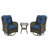 Auryanna Rattan Outdoor Furniture 2 Swivel Chairs with Waterproof Coushions and Glass Top Table Set-425536687-425536675