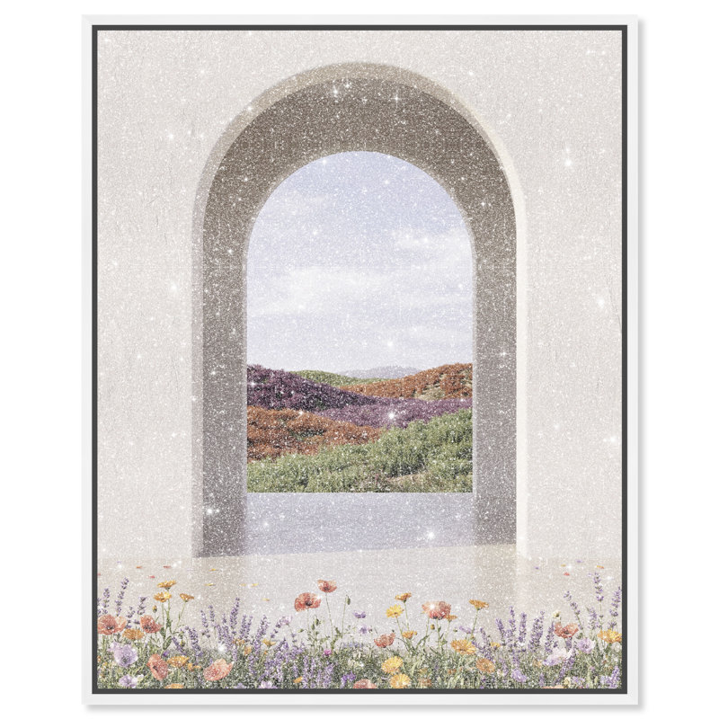 Window To Paradise Print by Oliver Gal, 25"H x 31"W, White Floater Frame