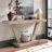 60 Inches Vintage Distressed Wood Entryway Bench With 2-Tier Solid Wood Veneer Storage, Rustic Wide Design For Hallway, Living Room & Behind Sofa-253605743