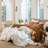 MooMee Sheet Set Extra Deep Pocket 100% Washed Cotton Linen Like Textured Lightweight Breathable-457149649-467774908