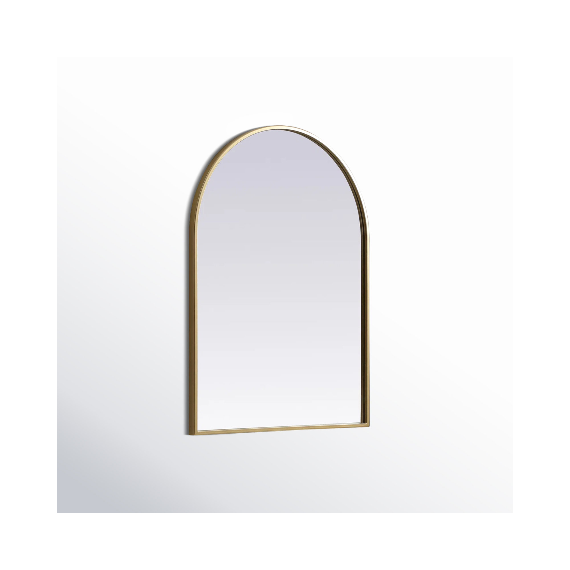 Sabine Metal Arch Wall Mirror, 30" x 22", Brass