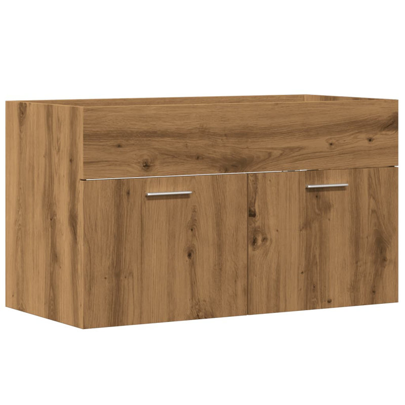Sacario 90cm Wall Mounted Bathroom Vanity Base Only, Artisan Oak