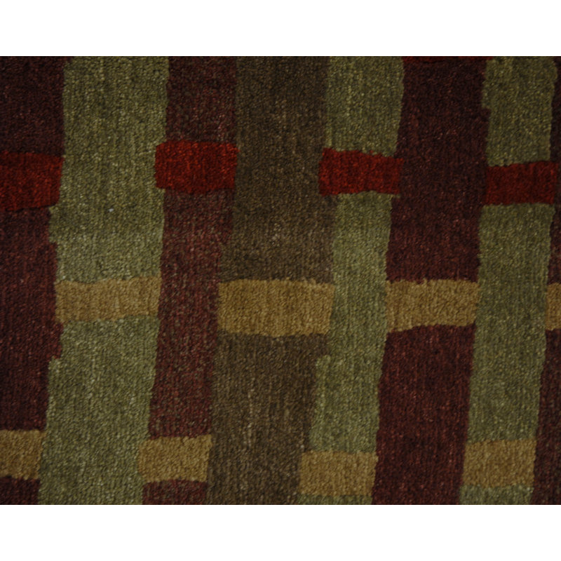 Rag Wool Striped Area Rug in Beige/Gold/Red