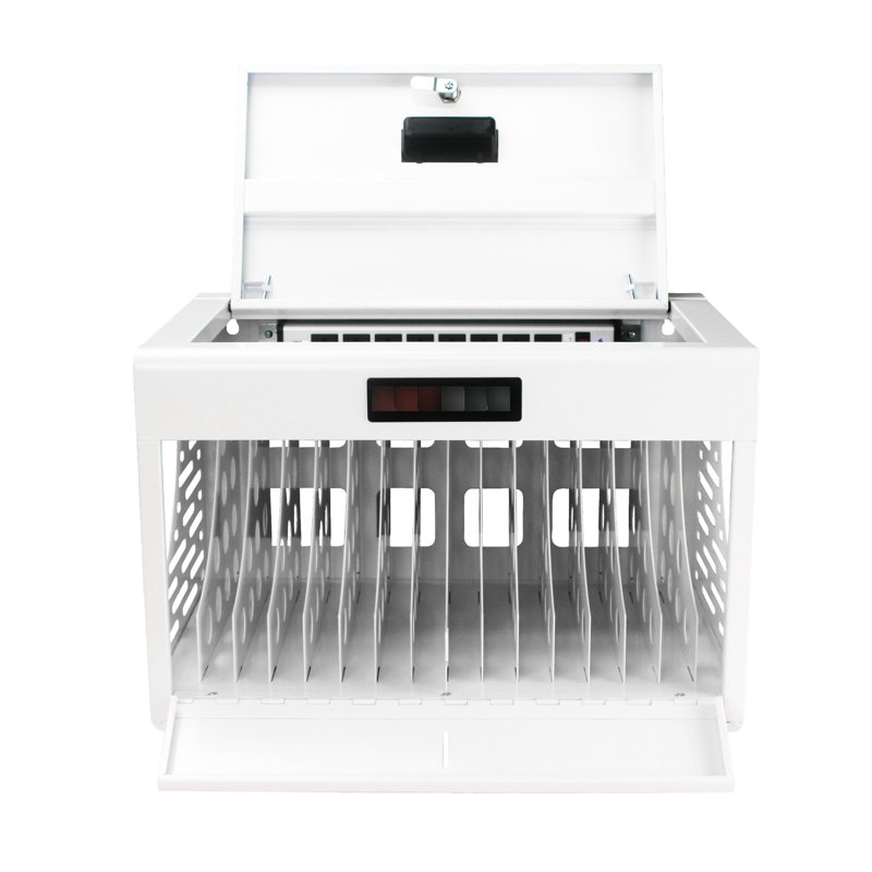 16 Laptop & Tablet Charging Cabinet - Lockable, White, For Classroom, Office, , Stores Charges Diverse Computing Devices 16 Locking Space , With Protected Tablet/laptop Storage