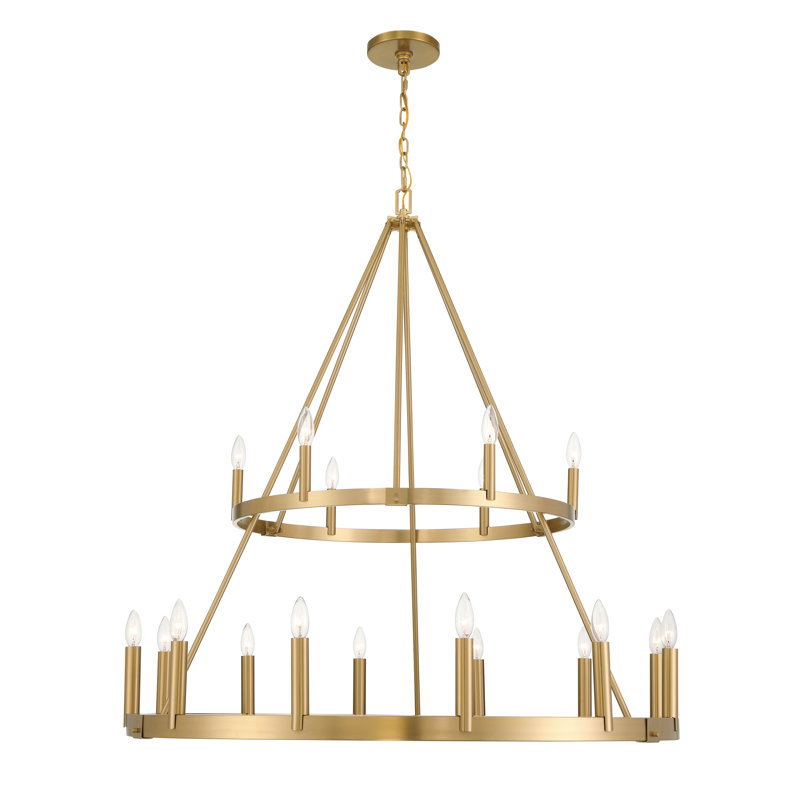 18 LIGHT CHANDELIER, Signature Brass