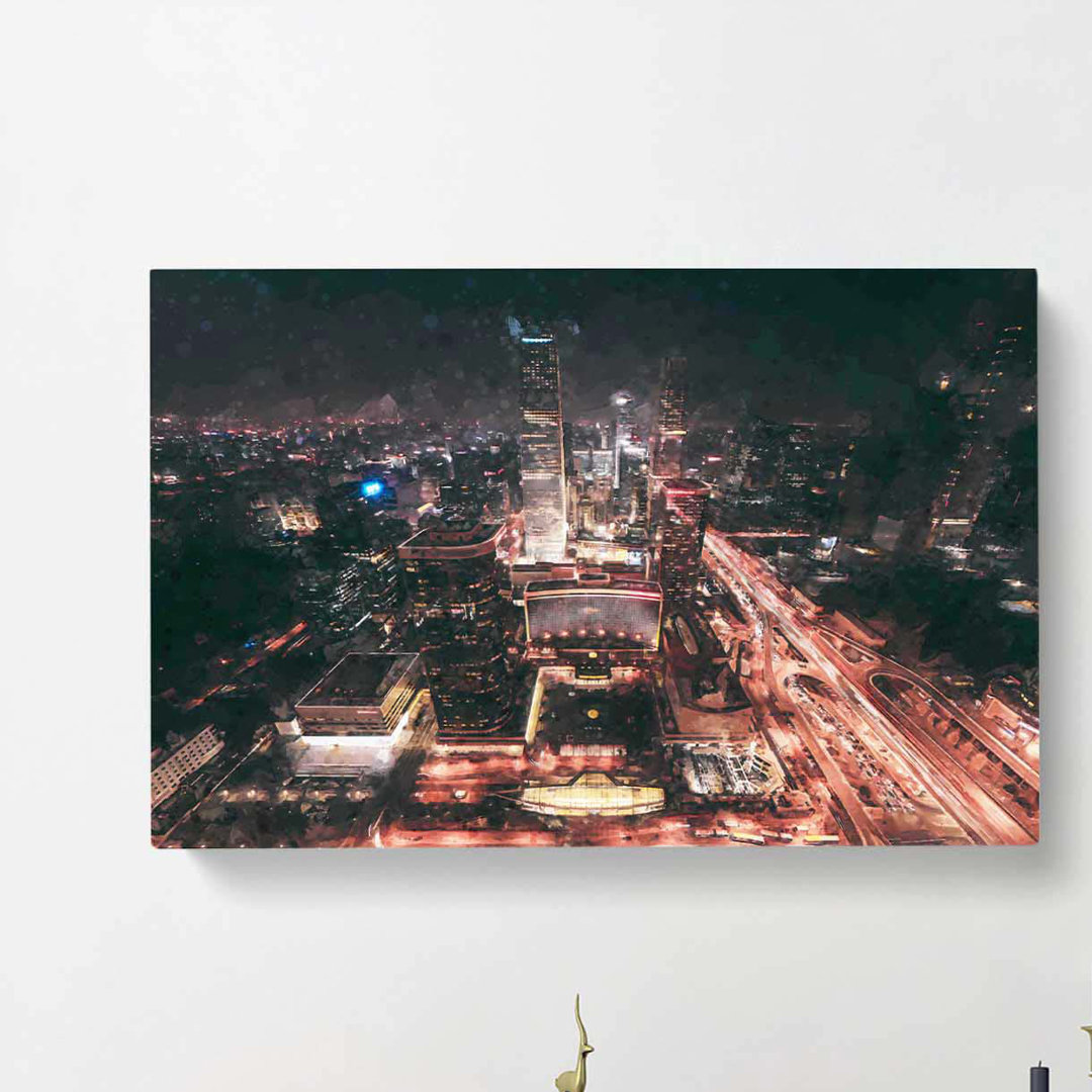Skyline Of Beijing In China In Abstract - Wrapped Canvas