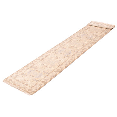 Taylorann One-of-a-Kind 2'6" X 13'7" New Age Runner Wool Area Rug in Beige