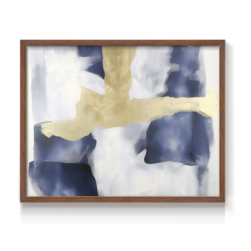 Série abstraite XL XL, reproduction encadrée, H 22 po x l 28 po, Noyer