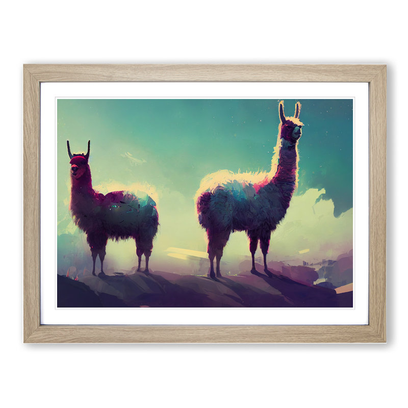 Llama Vol.2 Abstract 1 Piece Single Picture Frame Wall Art, 34cm H x 46cm W, Grey
