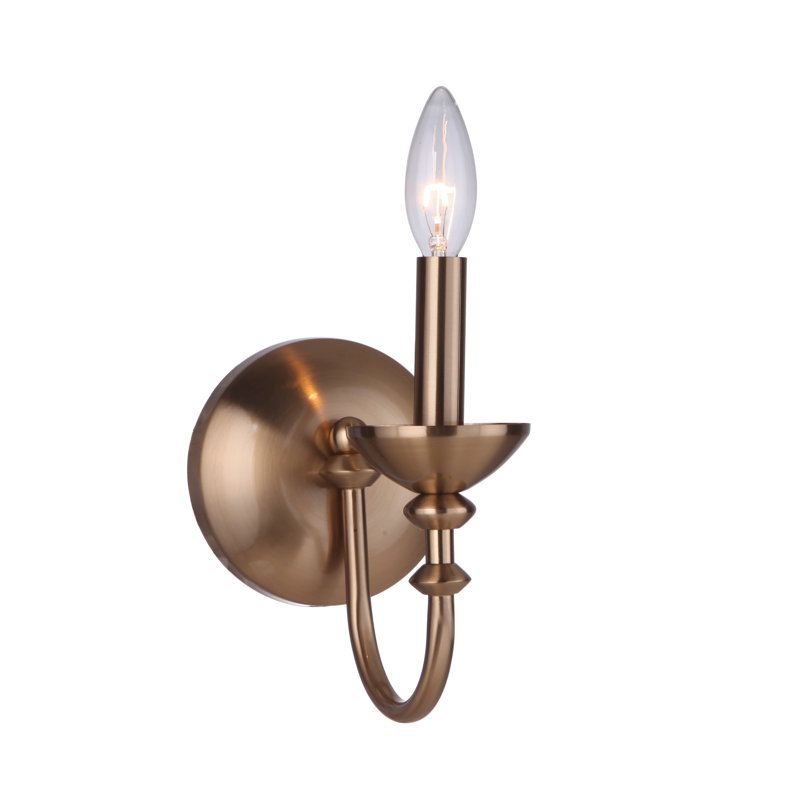 Amoi Candle Wall Light, Satin Brass