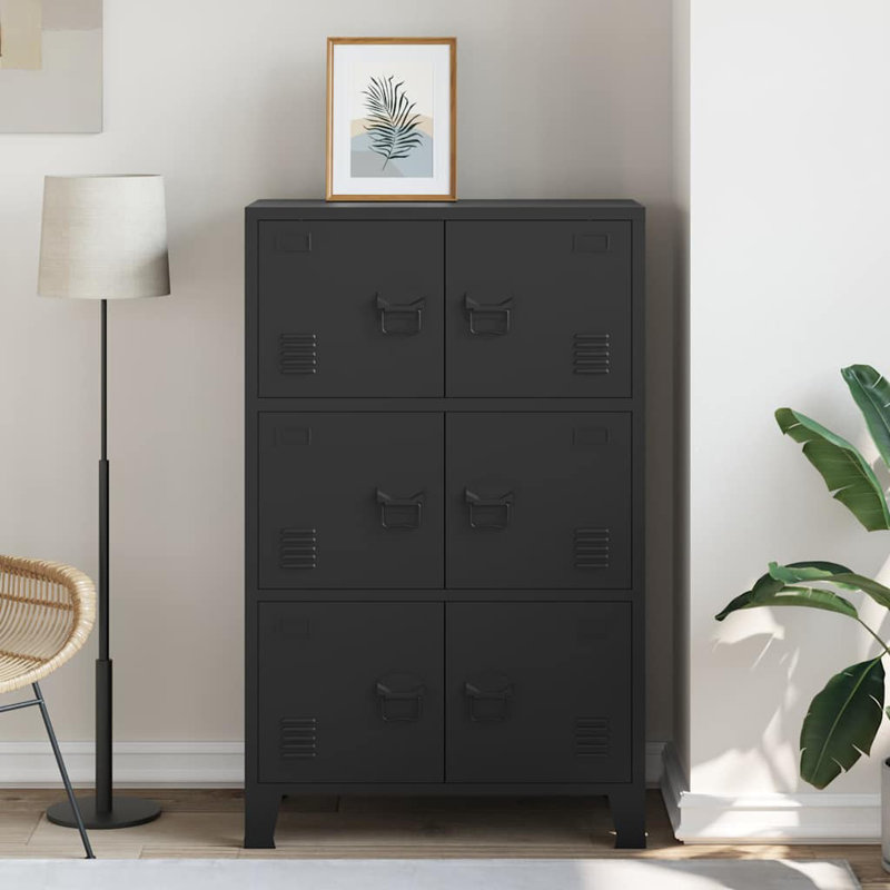 Armoire de rangement Meliha vidaXL, armoire de rangement en métal, poignée en métal