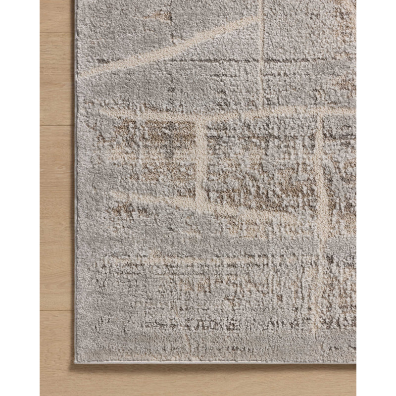Amber Lewis Natural and Mist Abstract Rectangular Area Rug
