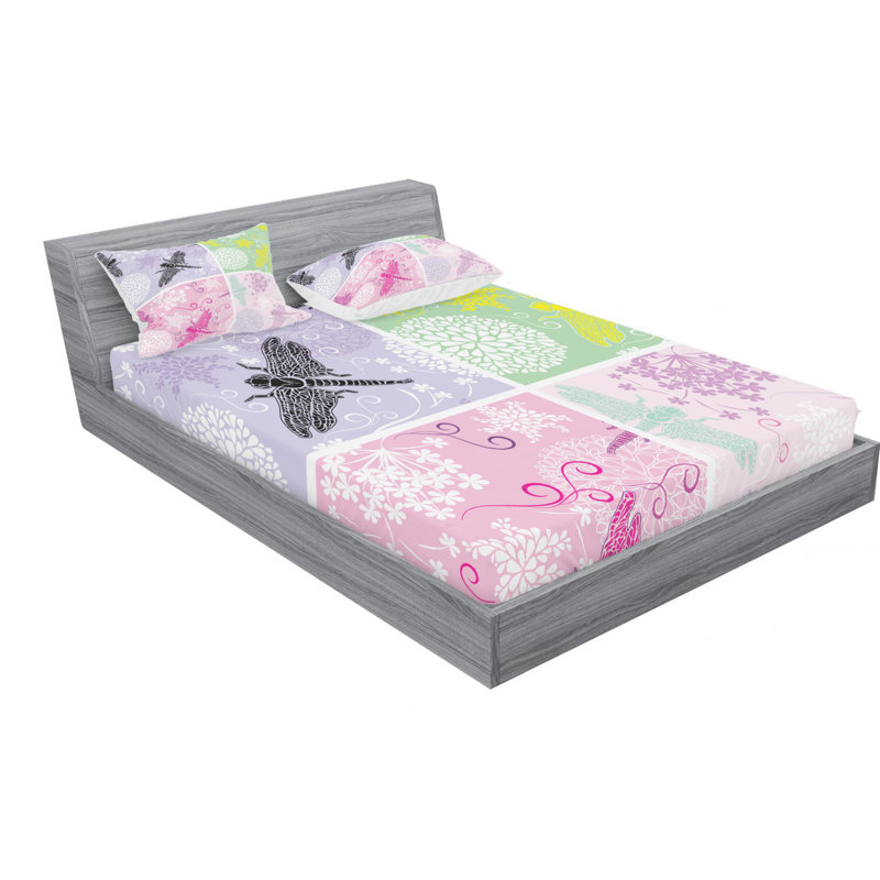 Microfiber Sheet Set, Queen Sheet Set with Fitted Sheet