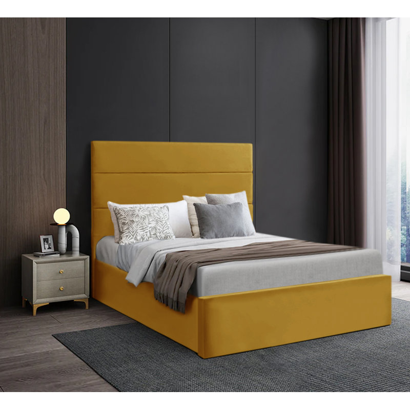 Novada Bed Frame Upholstered Bed, Mustard, Super King (6')