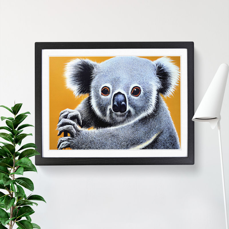 Incredible Koala Bear - Single Picture Frame Print, 34cm H x 46cm W x 2cm D, Black