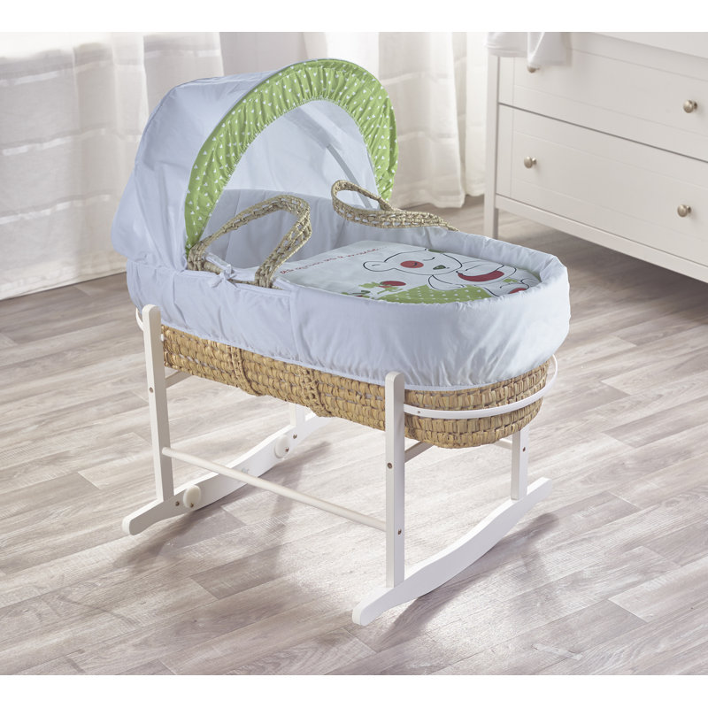 Moses Basket With Stand with Bedding with Mattress