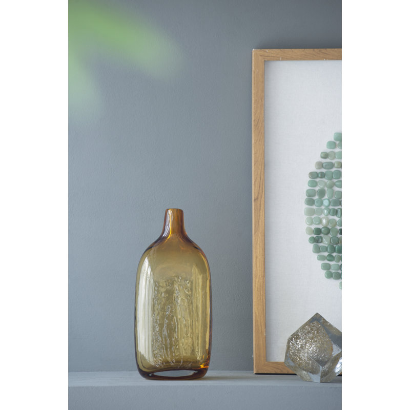 Enya Handmade Glass Table Vase, 11.8" H x 5.5" W x 3.7" D