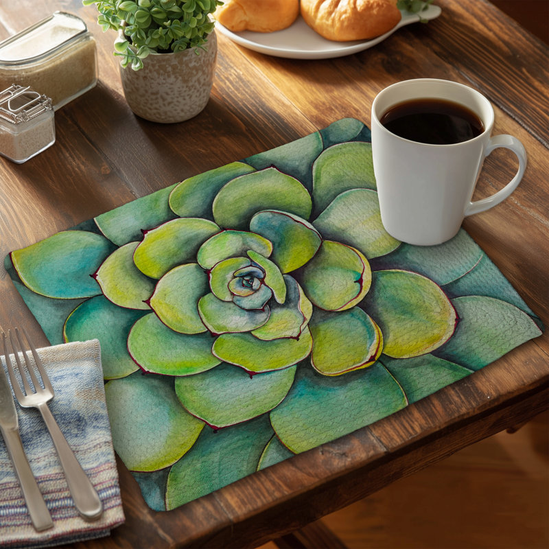 Ensemble de 4 napperons en polyester aquarelle