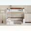 Grand lit superposé en bois avec tablettes intégrées, boîte de rangement, lumière DEL et station de charge USB, blanc-1857432804