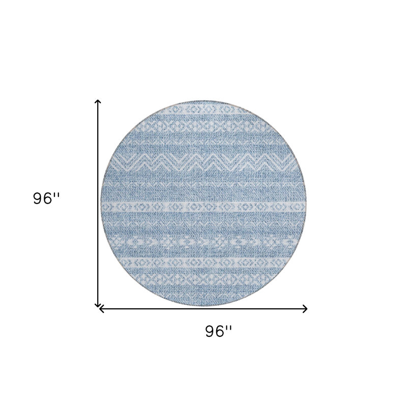 Tapis rond lavable intérieur et extérieur sud-ouest 8 pi HomeRoots