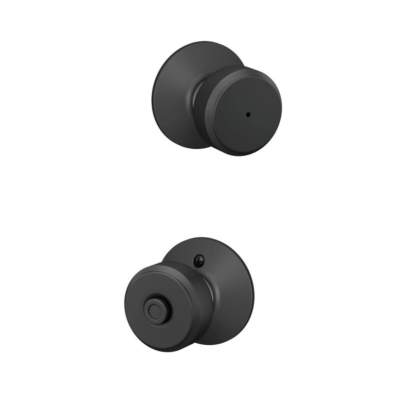 Bowery Privacy Knob (Bed & Bath), Matte Black