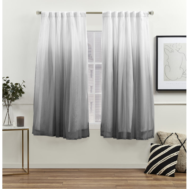 Dare Room Darkening Curtain Pair, Black, 52" W x 63" L