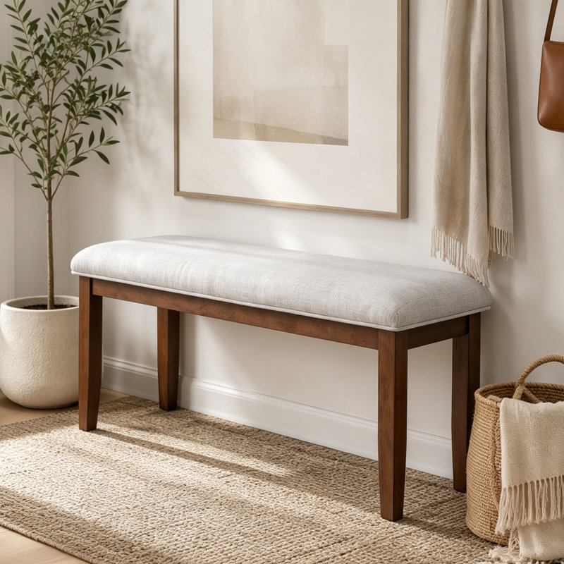 Banc rembourré pour chambre à coucher, Cerisier