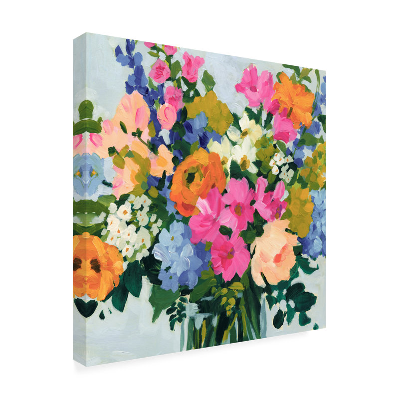 «Blooming Brightly I» sur toile, H 18 po x l 18 po
