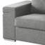 Chaise avec accoudoirs gris avec structure en bois franc, chaise avec cadre de 25 po de largeur, tissu, mousse pleine