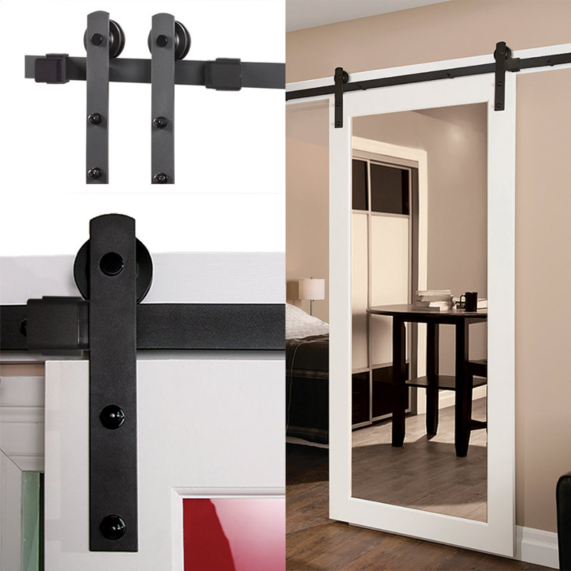 Ensemble de quincaillerie de porte de grange simple à sangle droite cadium, 78,75 po