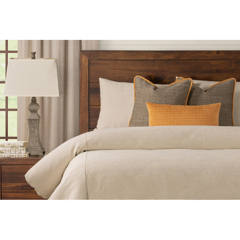 Cream & Black Stripe Cotton Blend Duvet Cover & Insert Set, Twin Duvet Cover + 1 Sham + 2 Pillows
