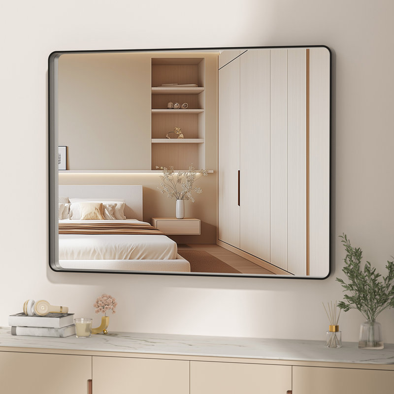 Miroir mural Ebern Designs, 39 po x 30 po, Rectangulaire