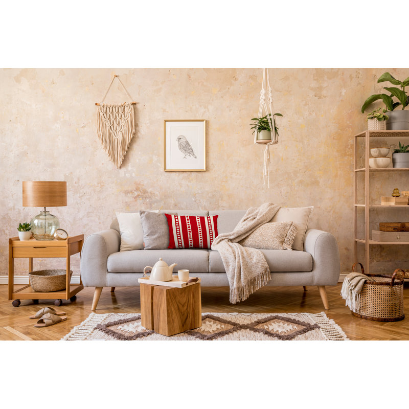 Housse et insert de coussin rectangulaire intérieur / extérieur en mélange de polyester / polyester Ikom, Rouge