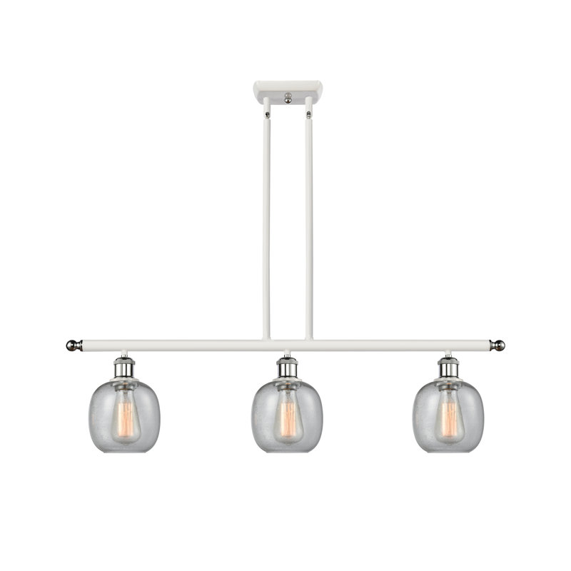 Luminaire suspendu linéaire à 3 lumières pour îlot de cuisine Carlucci, Ampoule DEL 6 watts Vinage, Grainé