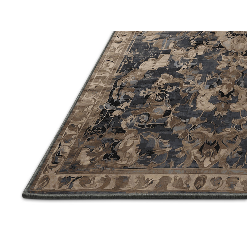 Tapis gris soyeux et moelleux, Carré 3 pi