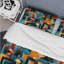 Ensemble de housse de couette en microfibre orange et turquoise-1897565968